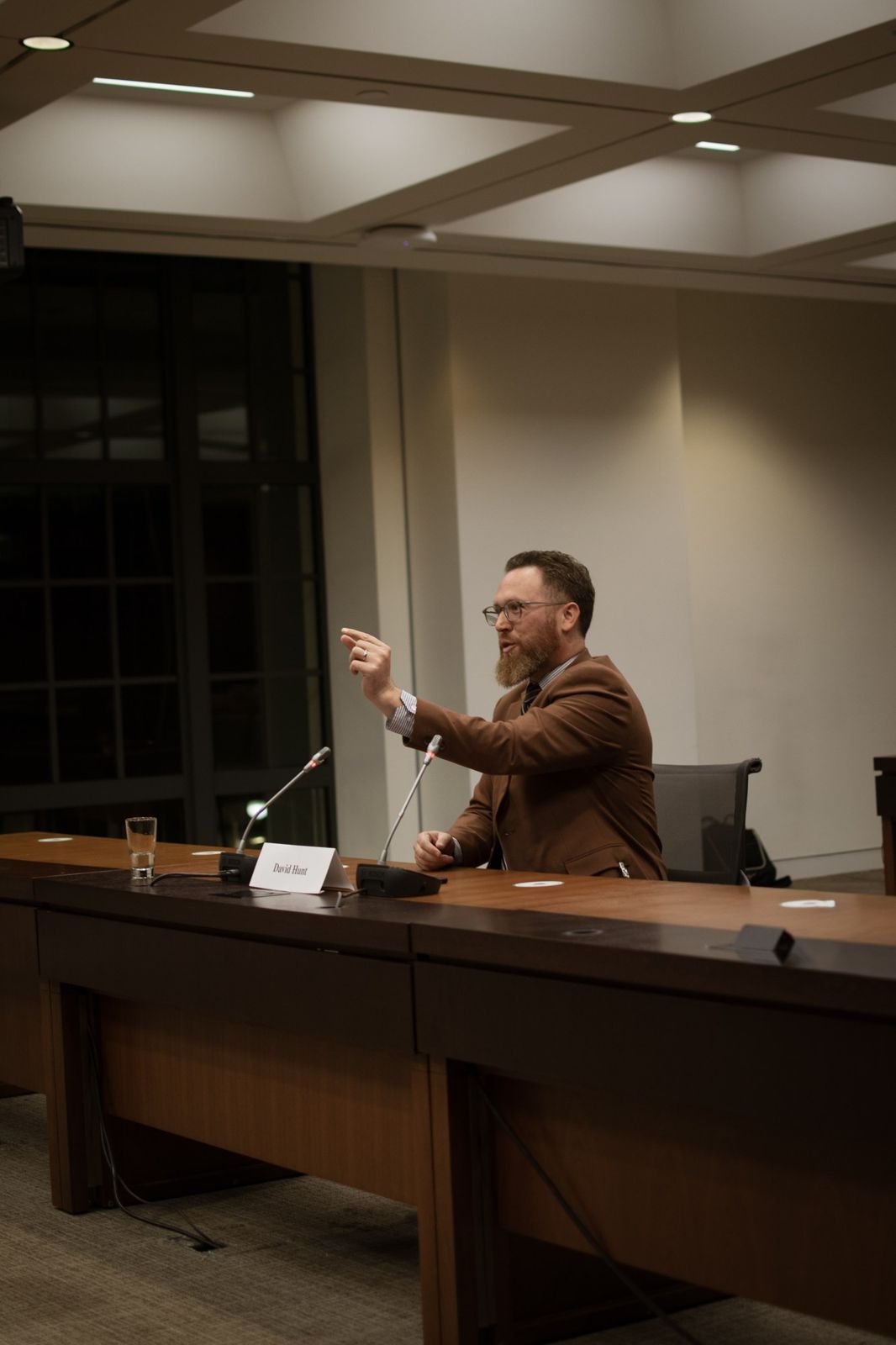 A witness makes his case to the Task Force