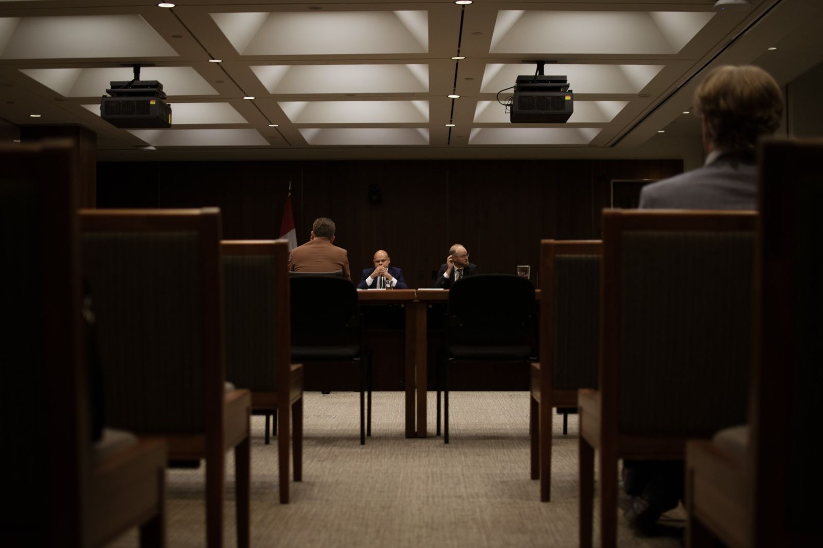 The hearing, seen from the public seating